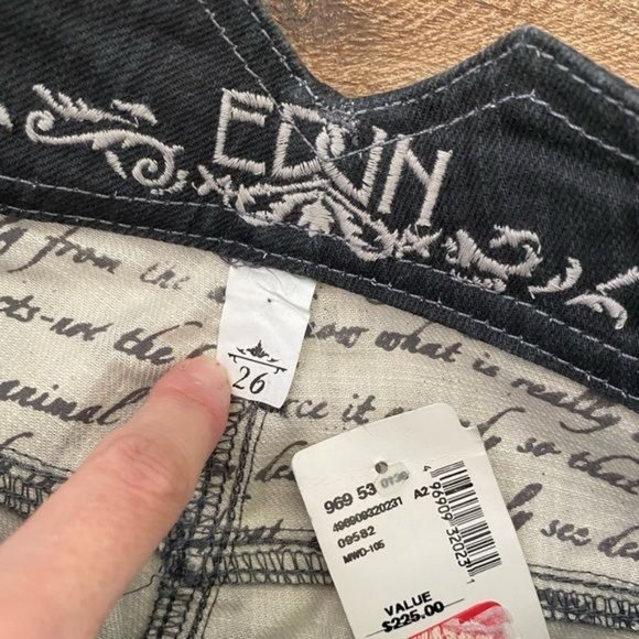 EDUN Retro High Rise Flare leg stretch jeans in Light black Size 26 NWT - Picture 6 of 12